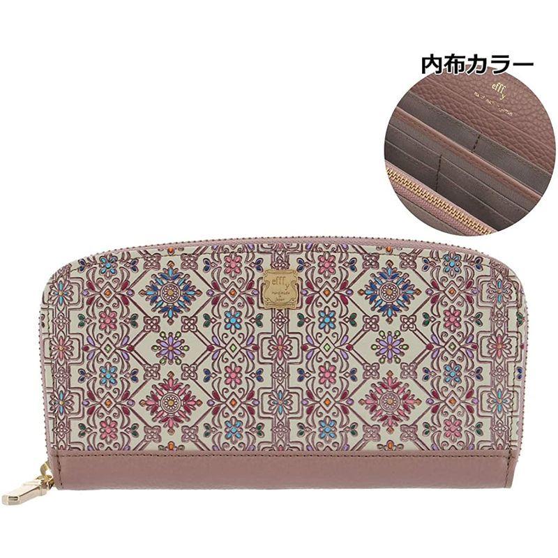 Efffy レディース Enigma 長財布 日本製 エフィー Pd3 11 ラウンドファスナー 牛革 財布 帽子 ファッション小物 牛革 長財布 ピンク 友禅文庫