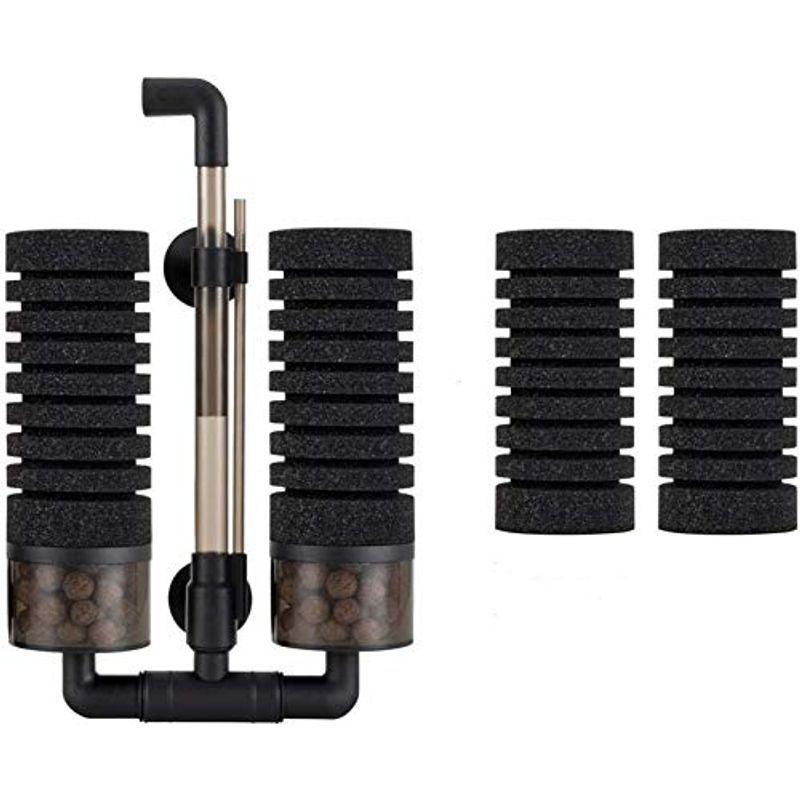 配送員設置送料無料 Hygge 水槽フィルター スポンジ 超静か アクアリウムエアーポンプに接続 水槽面貼り付け型 吸盤 生物濾過 物理濾過 ろ過装置 ツイン 売れ筋 Turningheadskennel Com