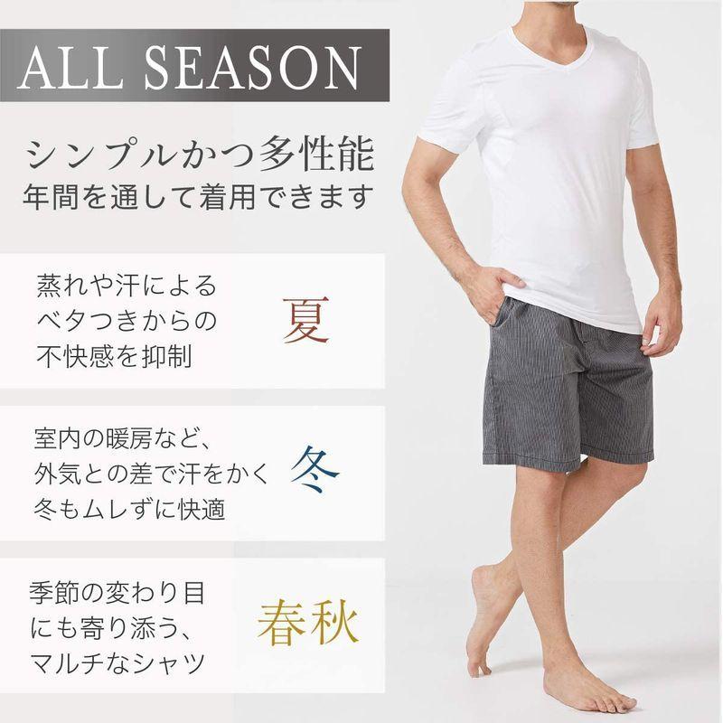 デヴィッド アーキー David Archy メンズ インナーシャツ 脇汗パット付 半袖 Tシャツ 無地 ｖネック イオン加工 2枚組 ホ Enigma 通販 Yahoo ショッピング