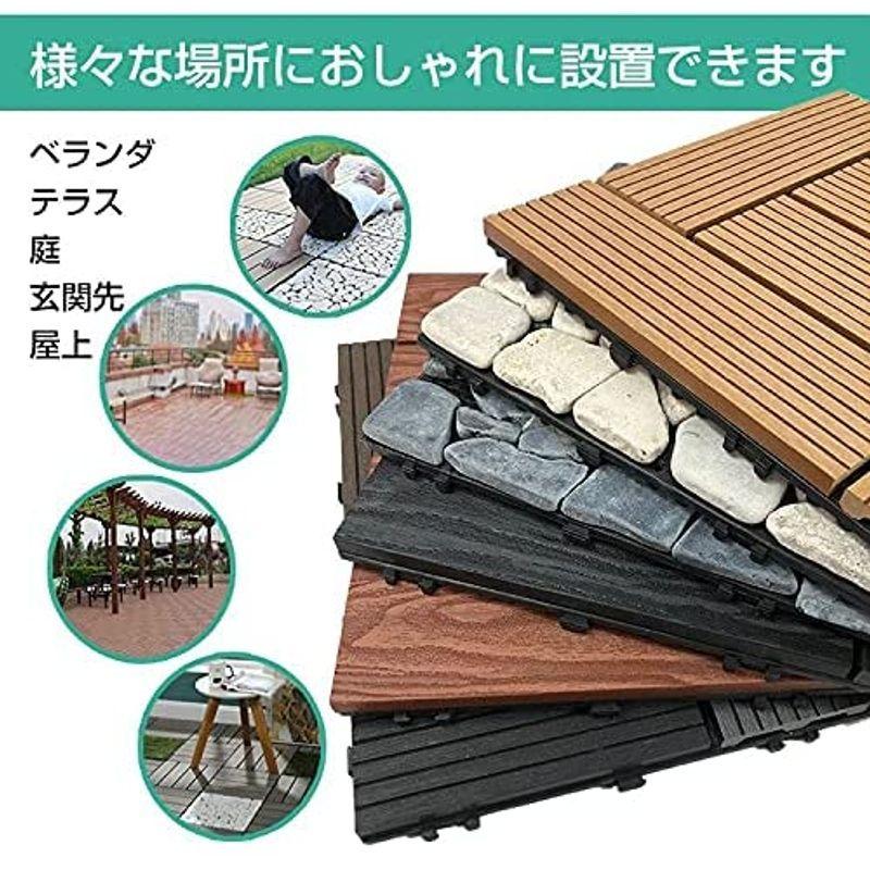 欲しいの 18枚 人工木 パネル デッキ ウッド Kt 石畳 カーペット タイル ガーデン ベランダ おしゃれ 30cm 30cm ジョイント式 9枚 ジョイントマット Www 11thspace Com