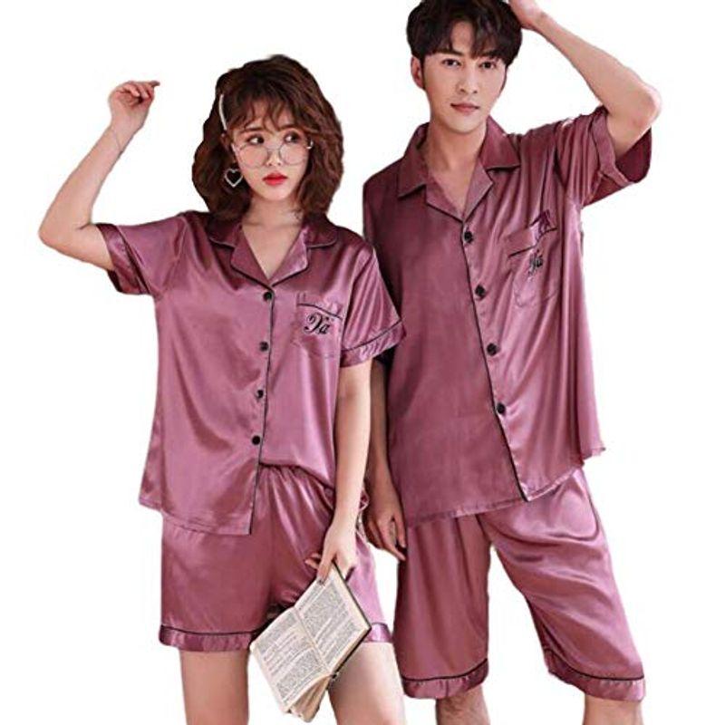 ペア シルク パジャマ ペア シルクパジャマ サテン メンズ ブランド パジャマ 半袖 プレゼント ペア パジャマ おしゃれ ペア ルームウ 006 Enigma 通販 Yahoo ショッピング