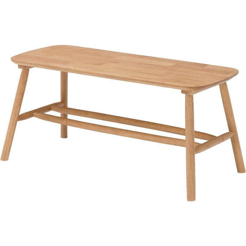 萩原 ベンチ ダイニング ダイニングベンチ 長椅子 食卓 玄関 棚付き 2人掛け 簡単組立 幅91 奥行44 高さ40 天然木 北欧風 ナチ