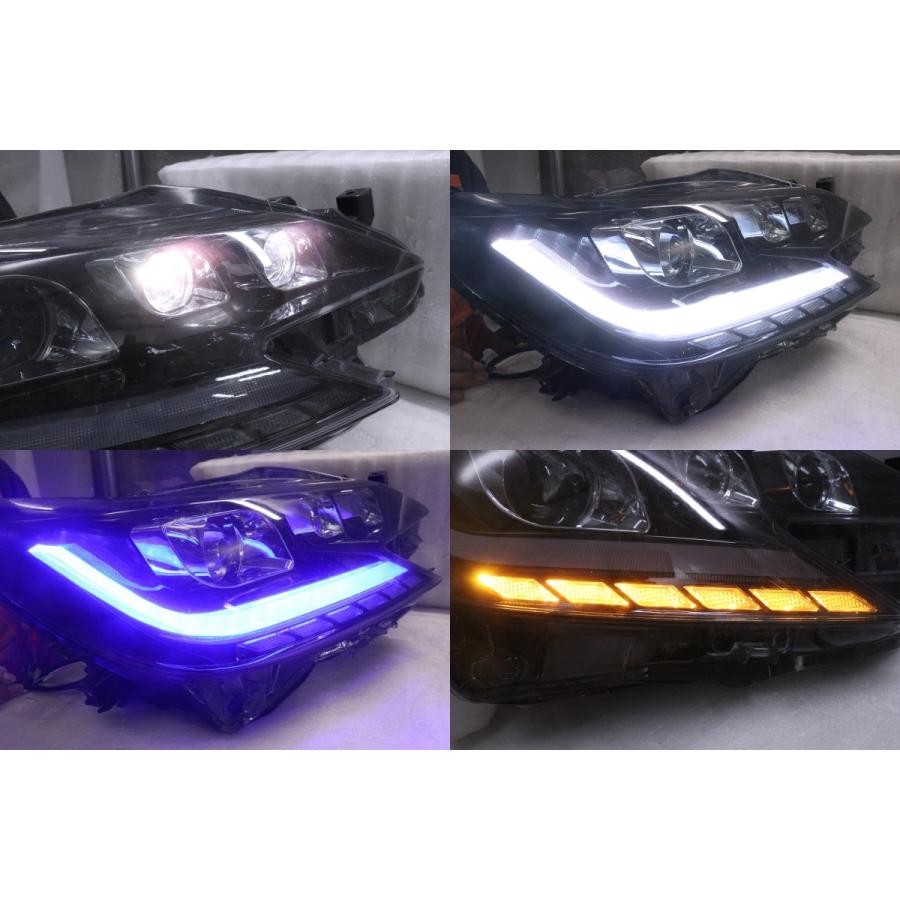 40-1320☆社外 LED GRX130 マークX☆右ヘッドライト 3眼 ASSY ブラック 