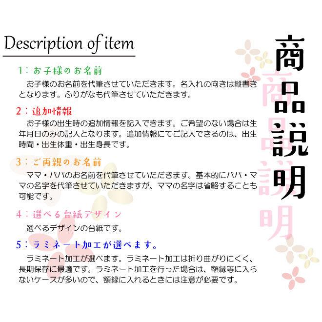 命名書 名入れ 代筆 命名紙 手書き ひな祭り こどもの日 オーダーメイド おしゃれ 赤ちゃん 命名 用紙 台紙 お七夜 ディズニー｜enishiya0212｜05