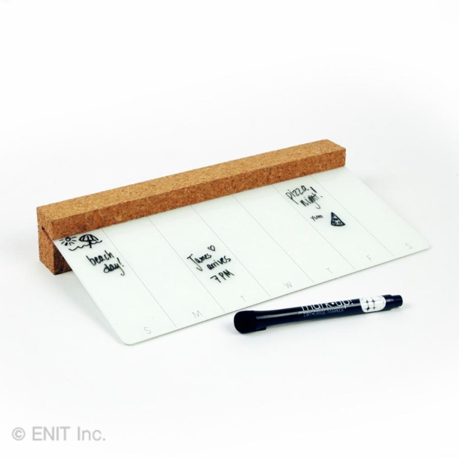 ホワイトボード コルクボード おしゃれ 卓上 ガラス製 週予定表