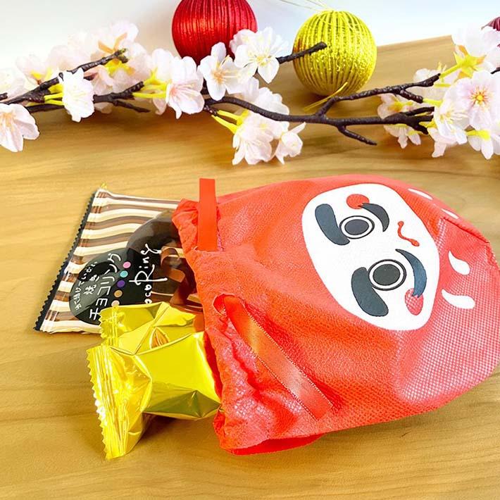 プチギフト お菓子 可愛いだるま巾着袋チョコ詰め合わせ チョコレート