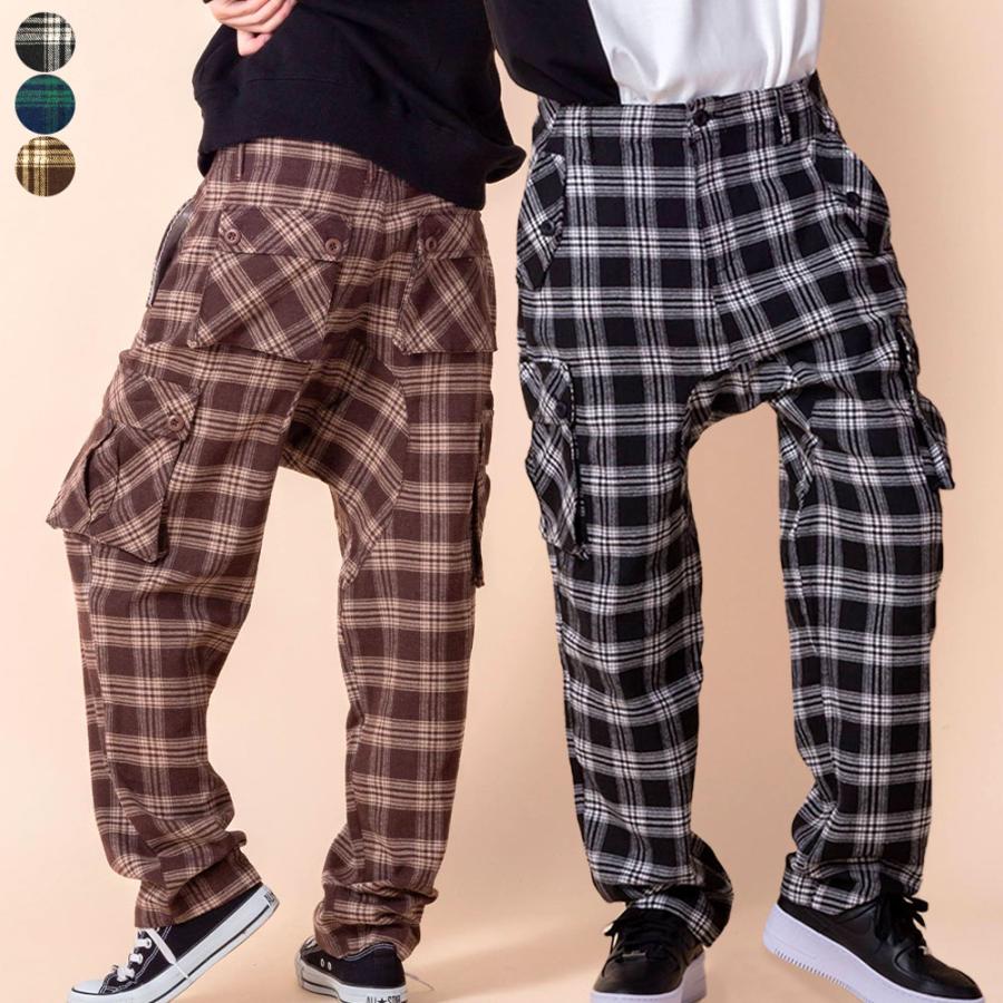 サルエルパンツ チェック柄 カーゴパンツ メンズ 大きいサイズ ハロンパンツ ワイドパンツ バルーンパンツ ハマーパンツ 春 夏 秋 冬 送料無料 M L Xl Em Enjouemen 通販 Yahoo ショッピング