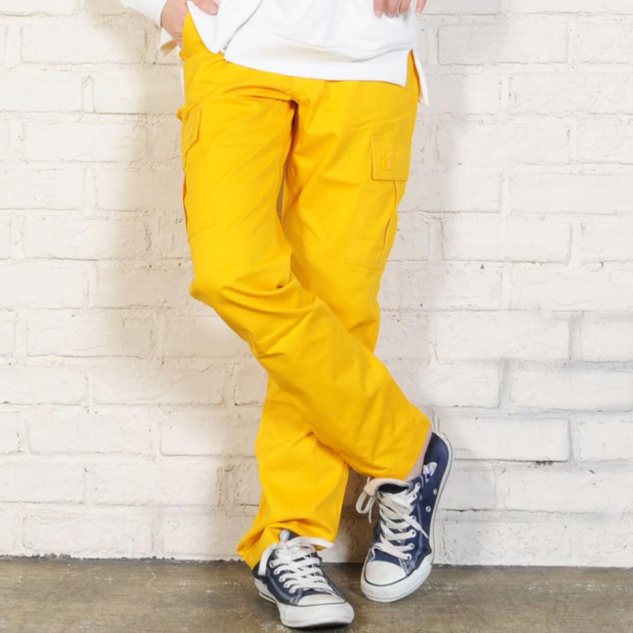 人気の春夏 カーゴ 黄色 イエロー メンズ メンズファッション ズボン