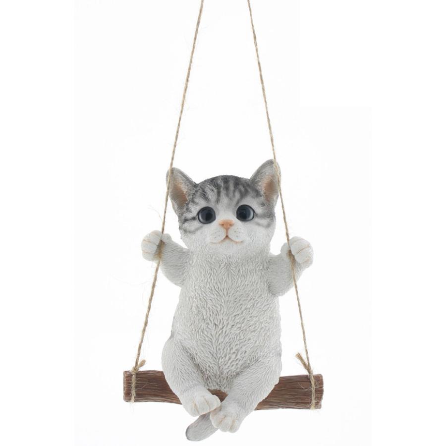リアルすぎてドキッとするほど本物そっくりなネコの ガーデンオーナメント スウィング 子猫 三毛猫 猫好きな人へのプレゼント オブジェ 置物｜enjour｜02