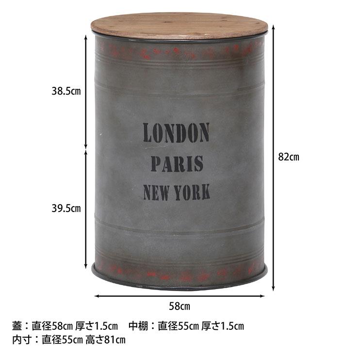 L3501-170 英国アンティーク 蓋つき ブリキ ドラム L3501-170 英国アンティーク 蓋つき ブリキ ドラム