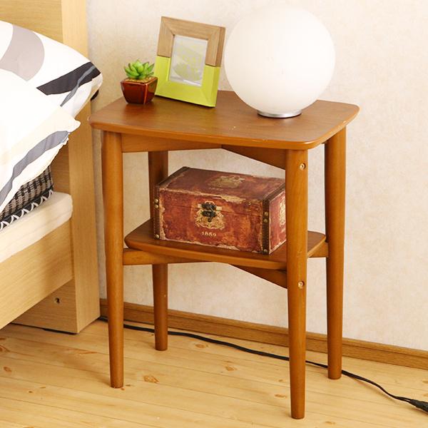 テーブル サイドテーブル ノルン ナイトテーブル ソファテーブル コーヒーテーブル リビングサイドテーブル ロータイプ 木製テーブル 中棚 コンパクト