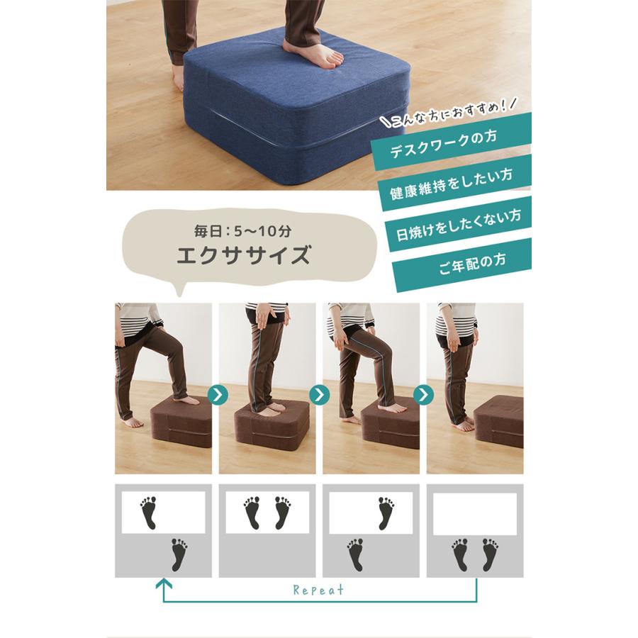 踏み台昇降 ステップ台 エクササイズ 運動 省スペース 45×45cm