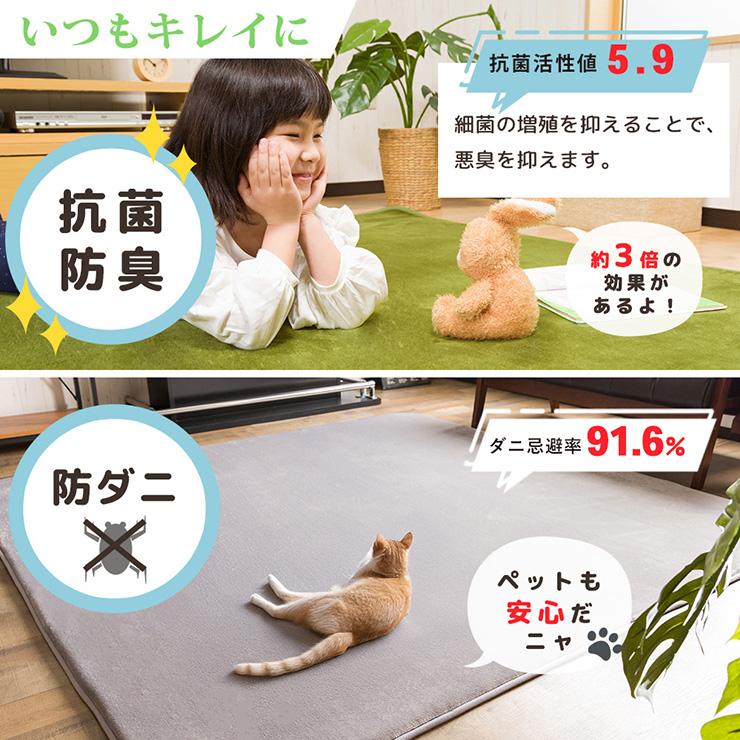 ラグマット ラグ カーペット 高反発 厚さ2cm 防ダニ 抗菌防臭 185