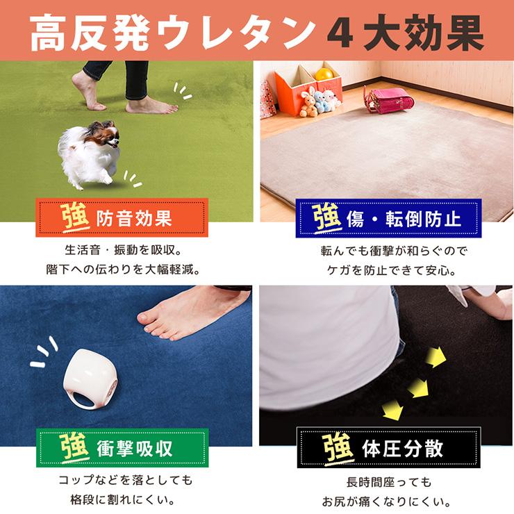 ラグマット ラグ カーペット 高反発 厚さ2cm 防ダニ 抗菌防臭 185