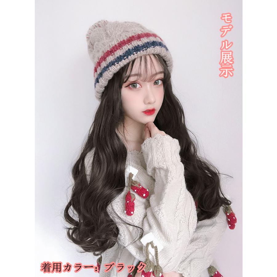 帽子ウィッグ レディース ウィッグ ニット帽 ロング巻き つけ毛 前髪なし 取り外し不可 ウェーブ髪付き帽子 Ck Enjoy Life 通販 Yahoo ショッピング