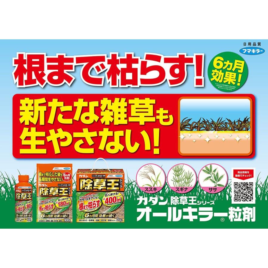 フマキラー オールキラー粒剤 除草王 400G【ササ スギナ セイタカアワダチソウ ススキ 農作物 便利】｜enjoy-marutoyo｜02