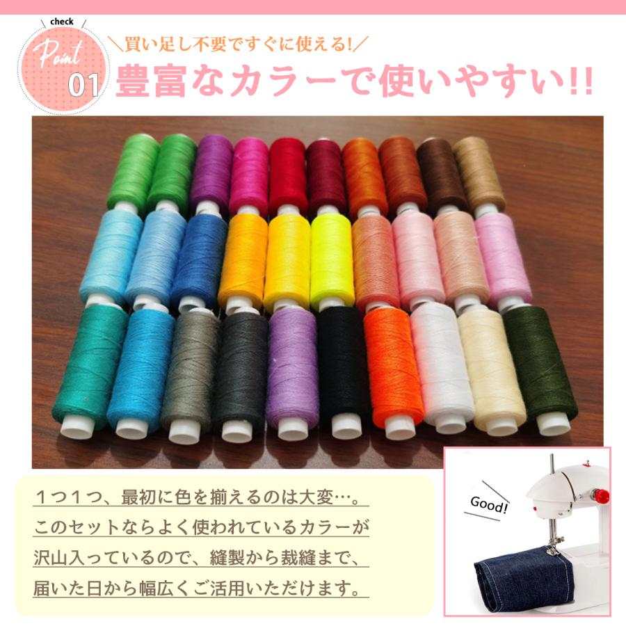 ミシン糸 セット ボビン糸付き ソーイングセット 収納ケース 手縫い糸
