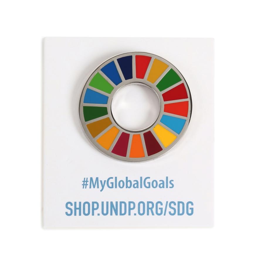 SDGs バッジ 本物 ピンバッジ 2種類 正規品 国連本部限定 丸み型と平ら型 2個セット 予備の留め具付き 17の目標 バッチ バッヂ｜enjoy-shopping｜11