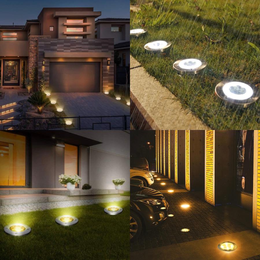 ソーラーライト 埋め込み 屋外 LED 庭 明るい 自動点灯 ガーデン センサーライト 防水 4個セット｜enjoy-shopping｜08
