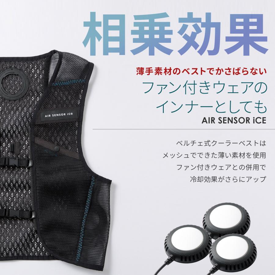 4月末入荷先行予約受付中 AIR SENSOR ice 熱中症対策 クロダルマ クーラーベストペルチェデバイスバッテリーセット 冷却ウェア エアーセンサー アイス｜enjoy-tokusenkan｜06