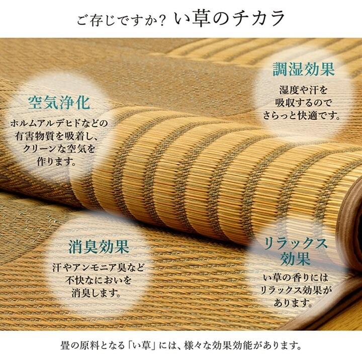 花ござ 純国産 日本製 い草 モダン 抗菌防臭 自然素材 パッチワーク 【ファイン】 不織布江戸間6畳 約261×352cm