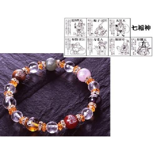 七福神カラフルブレス K10139 パワーストーン 天然石 開運 金運