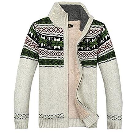 本物 海外からおしゃれな雑貨を直輸入しています ホワイト カラー 海外直輸入 17ファッション冬コットンニットカーディガンメンズカジュアル厚手暖かいセーター コート アウター Bibliotecaia Ism Edu Ec