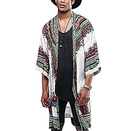 美品 海外からおしゃれな雑貨を直輸入しています 海外直輸入 Coofandy メンズ アフリカン ダシキ プリント フリル ショール 襟 カーディガン 軽量 ロング丈 ドレープケープ Us サイズ Large コート アウター Ramkashyapiasacademy Com