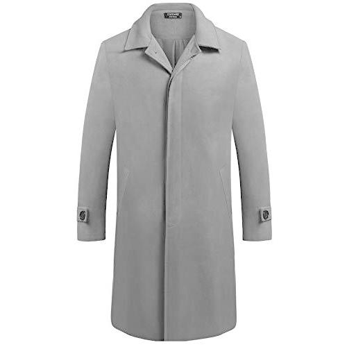お年玉セール特価 海外直輸入 Coofandy 海外からおしゃれな雑貨を直輸入しています メンズ グレ カラー Xx Large サイズ Us 冬用オーバーコート シングルブレストロングジャケット ウールトレンチコート ジャケット