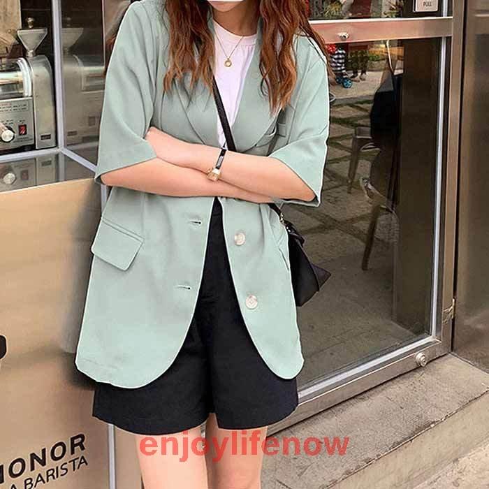 オープニング大セール 半袖ジャケットテーラードジャケットセットアップ可能ゆったりオーバーサイズレディース 郵3 テーラード ブレザー サイズ L サイズ Sustentec Com Br