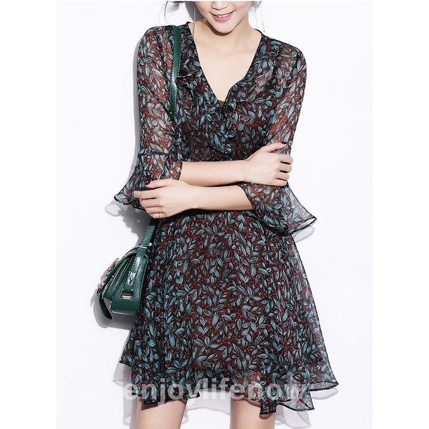 日本最大のブランド ワンピースシフォンvネックボタニカルフリルエレガント ワンピースシフォンvネックボタニカルフリルエレガント ワンピース チュニック Sergiopizarro Com Co