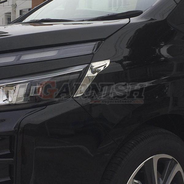 トヨタ ヴォクシー 80系 後期 フロント ヘッドライトトリム ステンレス