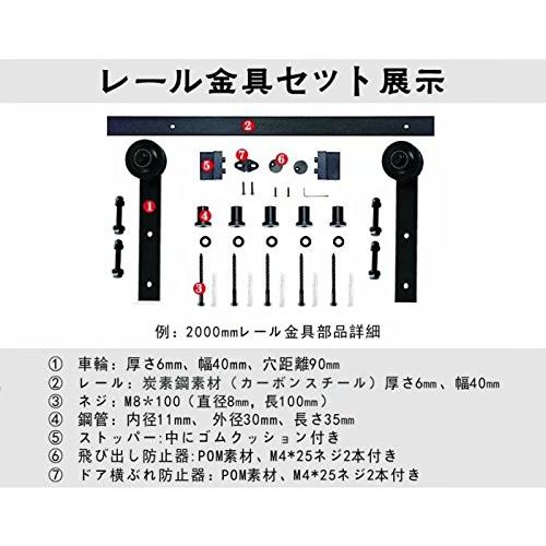 8.2　FT　(2.50メートル)室内ドア　トラックレール　トイレ片引戸　間仕切物　寝室ドア　洋室引き戸　木製建具ドア　吊りdor