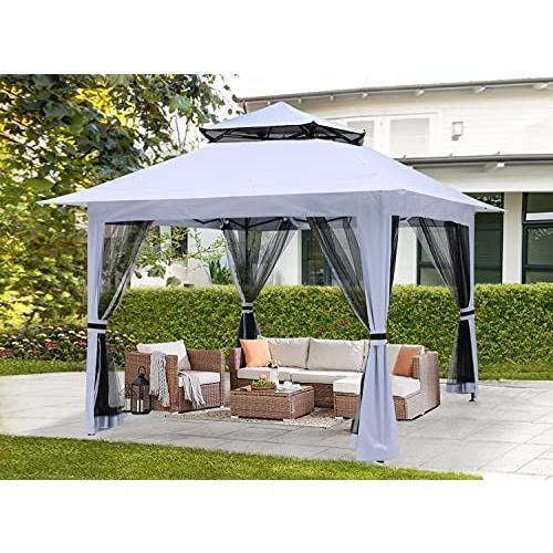 ABCCANOPY ワンタッチタープテント 3mx3m センターロック付き サイドシート4枚 メッシュスクリーン 蚊帳テント 虫? 蚊帳テント