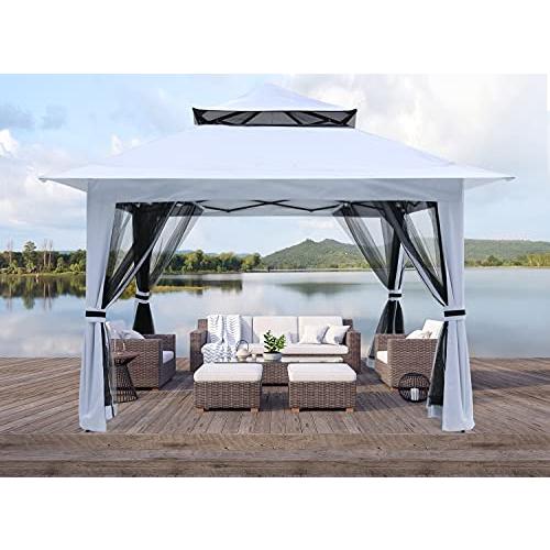 ABCCANOPY ワンタッチタープテント 3mx3m センターロック付き サイドシート4枚 メッシュスクリーン 蚊帳テント 虫? 蚊帳テント