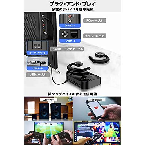 耳をふさがない！ 送信機 付き 耳掛け式 オープンイヤー イヤホン IZELL-H1 この1台であらゆるデバイスのワイヤ? 