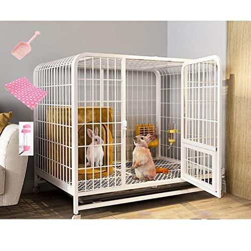 Puhang ペット うさぎケージ 小動物ケージ ペットケージ 大きい ウサギ 猫 小型犬 飼育ゲージ キャスター・屋根? また