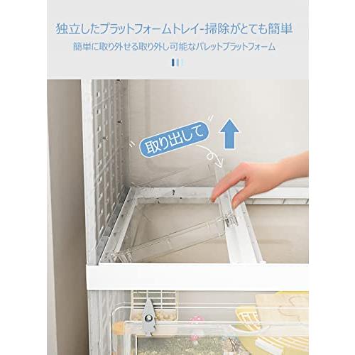 ハムスターケージ ハムスターハウス 小動物ケージ 飼育ケージ 通気性 厚手タイプ 脱出にくい 透明 組立式 持ち *幅：45CM