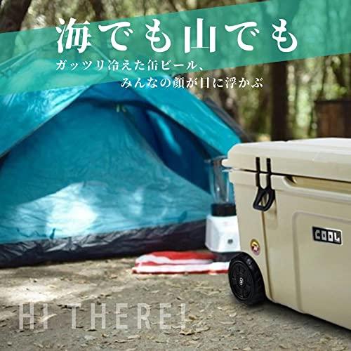 2026年 クールマックス クーラーボックス（ 55L/58QT） ベージュ キャスター付き保冷ボックス 車載 冷蔵庫 災害 長時間 アウトドア UV耐性 氷保存 BBQ 熱中症対策グッズ 【TM5565478337】(19562円)