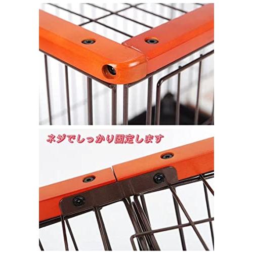 N&S 犬 ゲージ ペットサークル ケージ サークル 屋根面付き 犬トイレ付き しつけできる ツードア ツールーム 犬 注意：外側から測ったサイズ