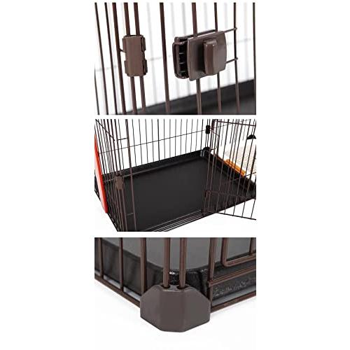 N&S 犬 ゲージ ペットサークル ケージ サークル 屋根面付き 犬トイレ付き しつけできる ツードア ツールーム 犬 注意：外側から測ったサイズ