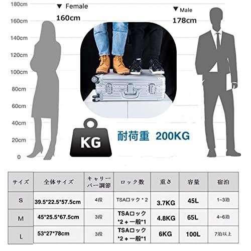 [Yuweijie] スーツケース キャリーケース オールアルミ合金ボディキャリーバッグ ピンク 7泊以上 機内持ち込み ? 汚れなどがあった場合