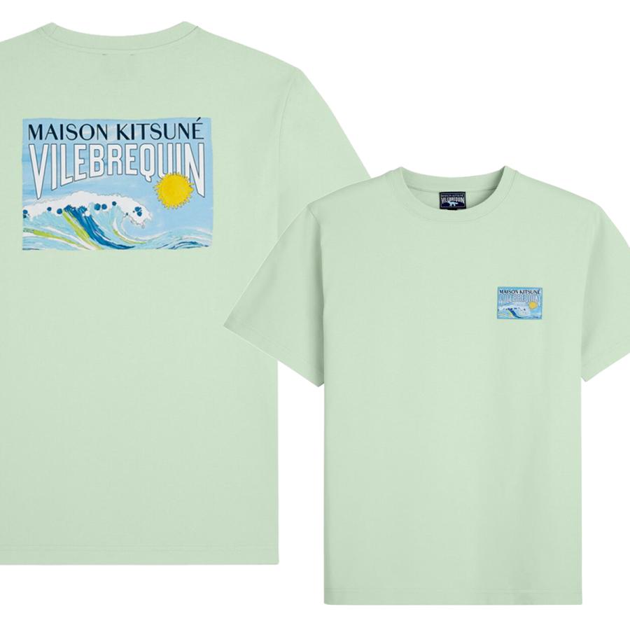 ビルブレカン ユニセックス メゾンキツネ コラボ コットン100％半袖Tシャツ
