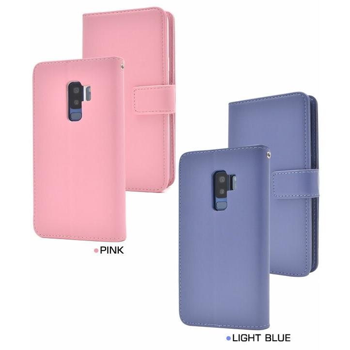 Galaxy S9+ SC-03K SCV39 ケース 手帳型 大人可愛い カラー レザー