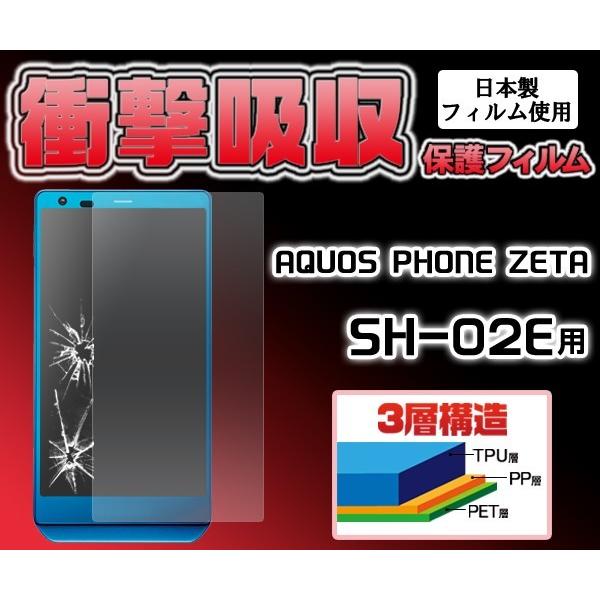 フィルム 在庫処分セール 1.2mの高さから落下しても割れません AQUOS PHONE ZETA SH-02E用 衝撃吸収液晶保護シール docomo アクオス フォン ゼータ SH-02E｜enmo-do