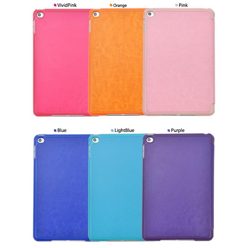 iPadケース iPad mini 4用 カラーレザーデザインケース 手帳型
