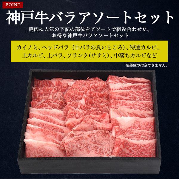 神戸牛 黒毛和牛 A5ランク バラ肉 焼肉用 480g セット 牛肉 鉄板焼 バーベキュー BBQ お取り寄せ グルメ ギフト プレゼント お祝い 誕生日 記念日 のし対応の画像