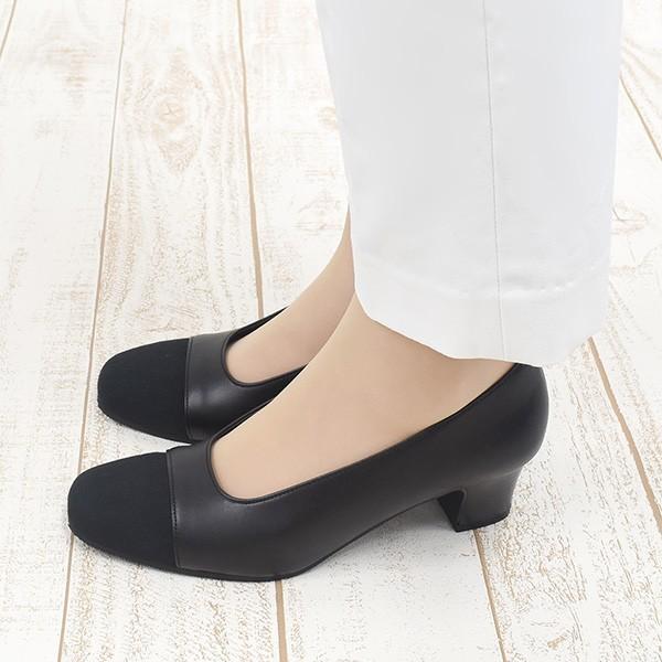 フォーマルパンプス ブラック 日本製 神戸 冠婚葬祭 選べるワイズで