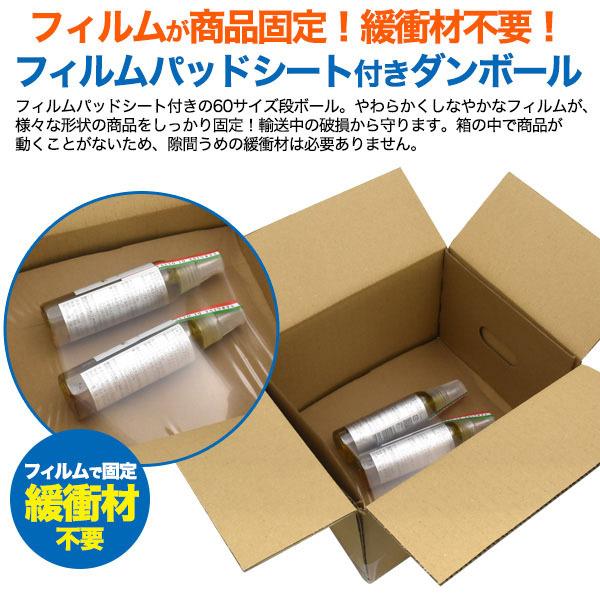60 サイズ ダンボール 箱 フィルム付 段ボール フィルム 緩衝材