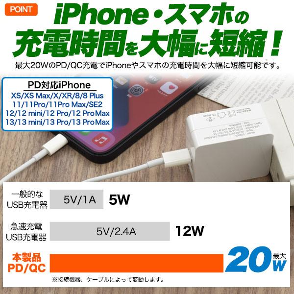 領収書発行可 10個セット 20W 急速充電 USB アダプタ 充電 ac usb電源 高速充電 スマホ パワ ーデリバリー クイックチャージ power delivery quickcharge 業務用｜enmo-do｜02